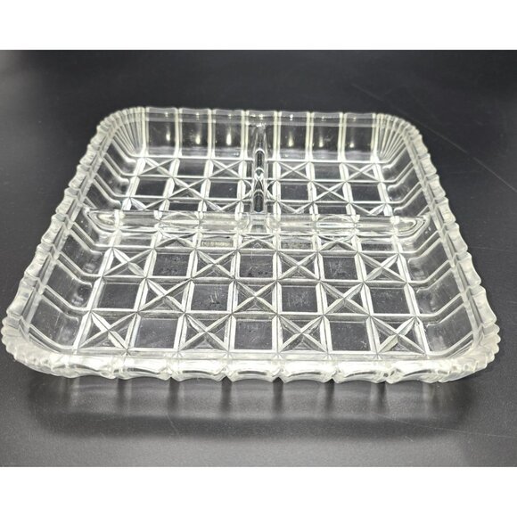 Vintage Indiana Glass 3-Part Relish Dish Divided Serving Tray JJ3970 - Picture 3 of 5